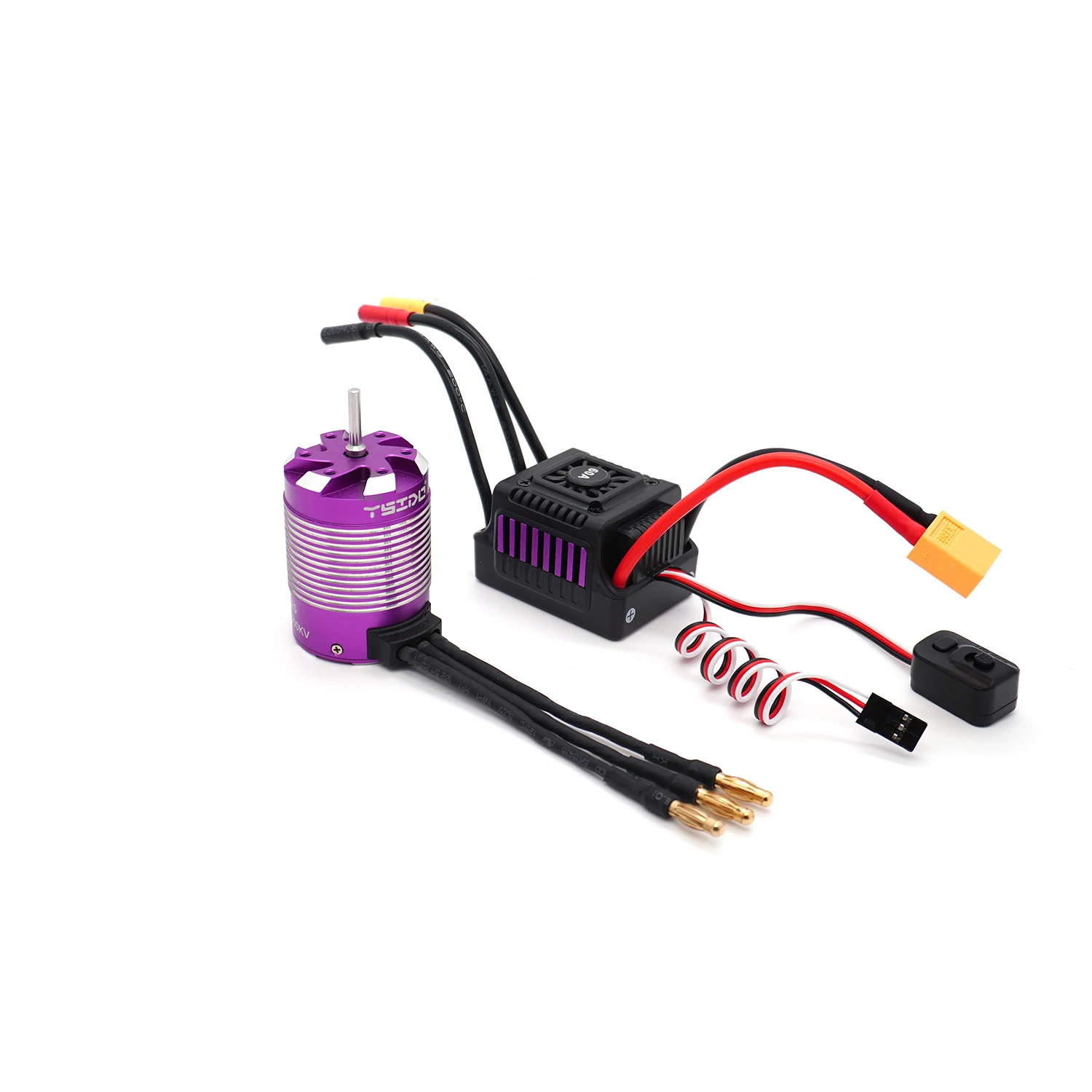 1/10 RC Racing Off-Road Car Motor 3660 3650 Brushless Motor 4 Poles with 60A ESC Combo 3.175/5.0mm Shaft for Wltoys Tamiya HSP