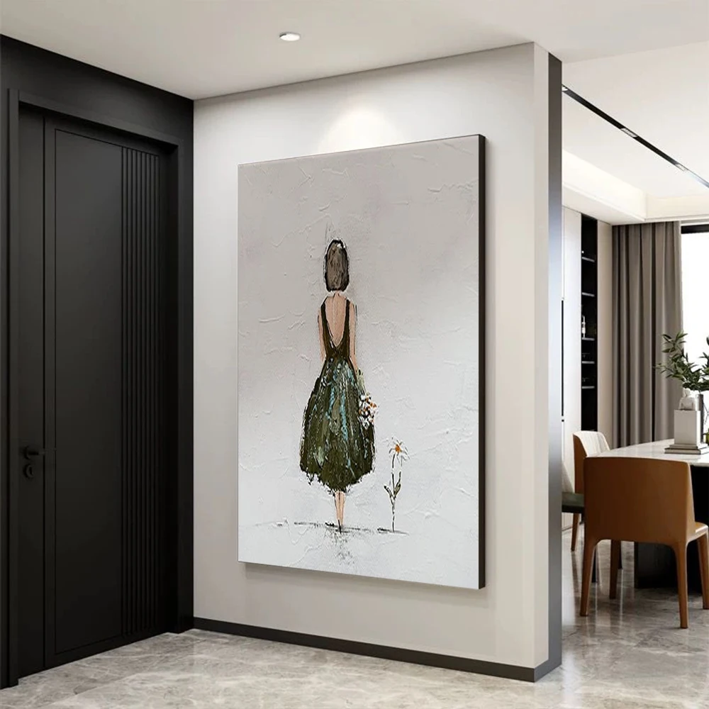 

Large Scale Hand-Painted Clay Abstract Oil Painting on Canvas - Blue And White Modern Art for Home Decoration