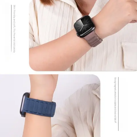 애플 워치 밴드용 가죽 자석 루프 링크 스트랩 40 44mm 46mm 42mm 41 49 45 오리지널 브레이슬릿 iWatch 11 10 9 8 7 SE3 Ultra2