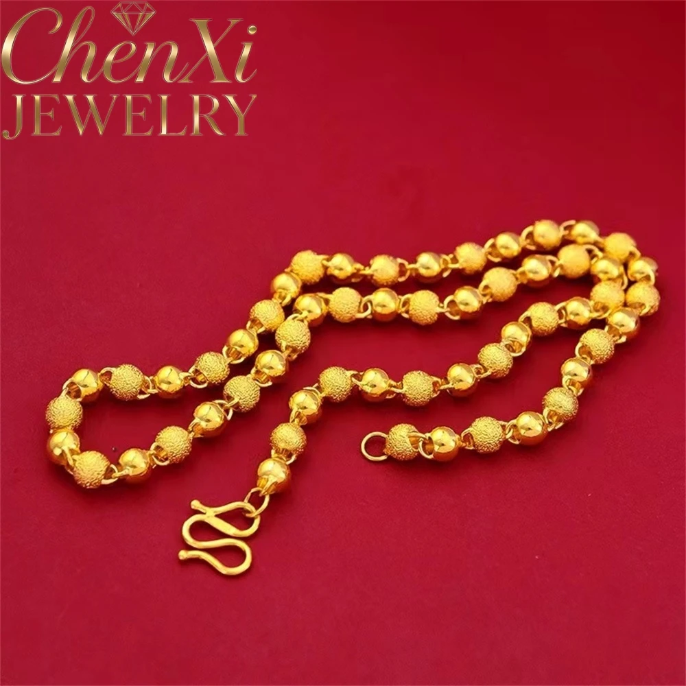 

High-End Sand Gold Ballpoint Necklace Selling Popular Luxury Quality Fine Jewelry Festival Gift Fashion Exquisite Charms Elegant