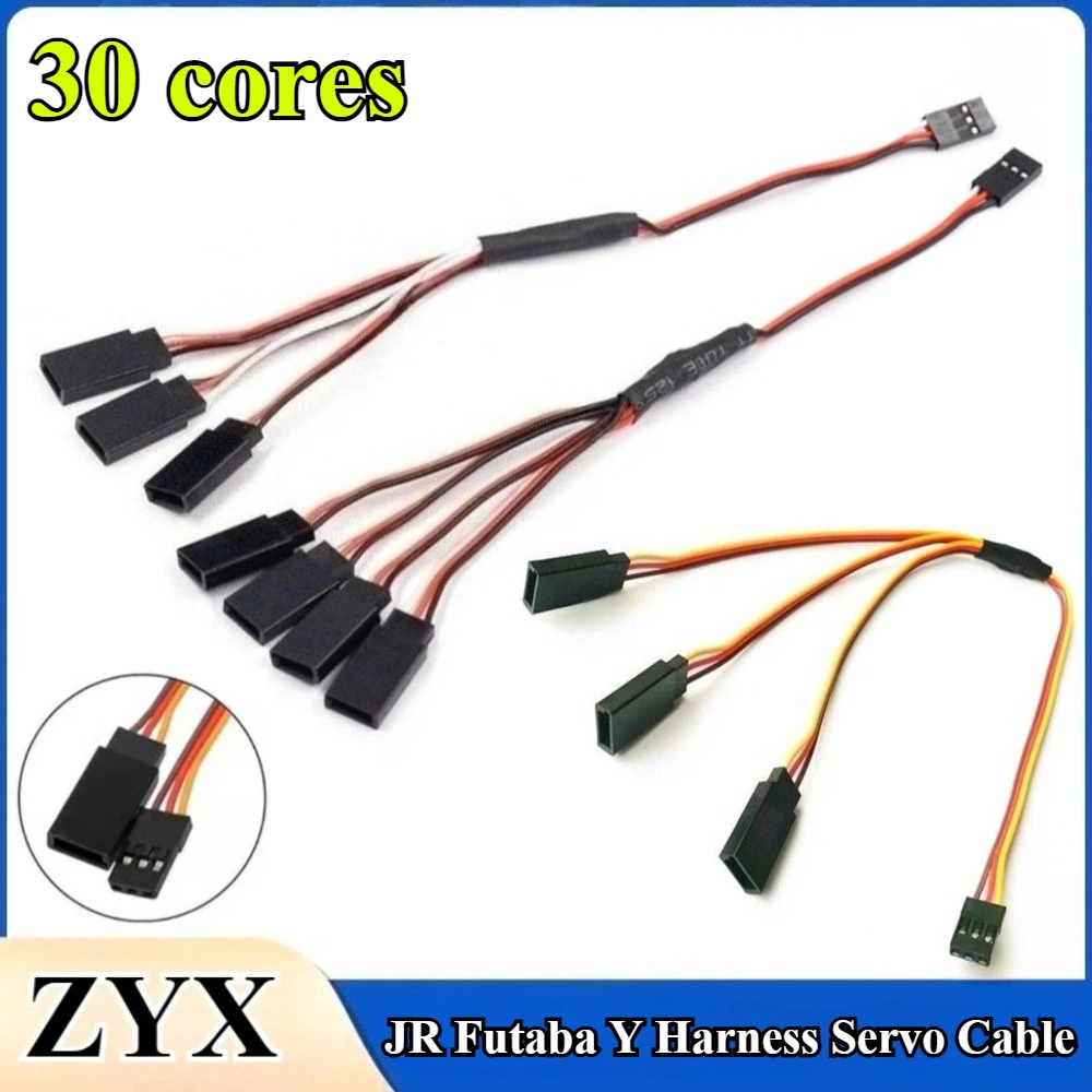 

3Pin JR Futaba Servo Extension Cable,30 Cores 1 to 3,1 to 4 JR Futaba Y Harness Servo Cable Extension Wire 15/30cm for RC Models