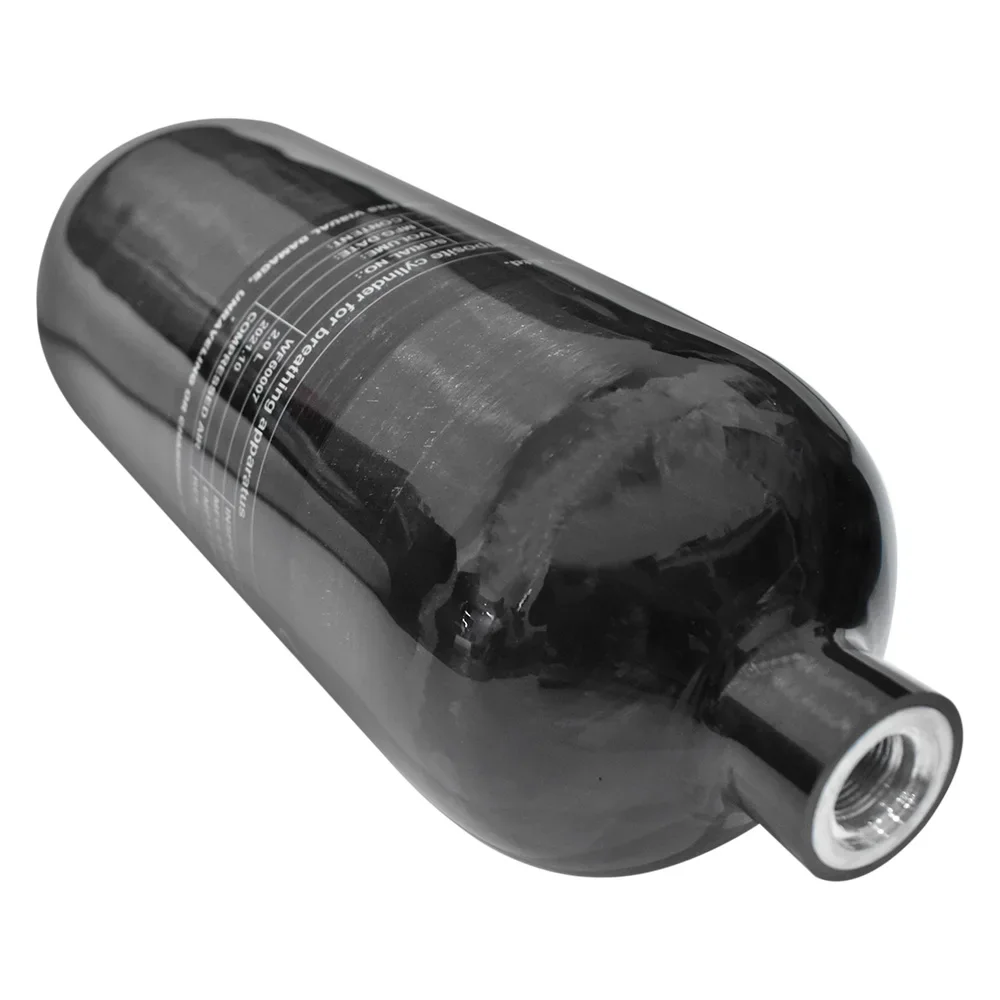Imagem -02 - Tuxing-alta Pressão Tanque de Mergulho Cilindro de Fibra de Carbono Garrafa de ar Hpa Preto Rosca M18 x 1.5 300bar 2l 4500psi