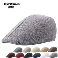 Men's Linen Blend Newsboy Cap | British Style Beret & Flat Cap | Breathable Spring Summer Fashion