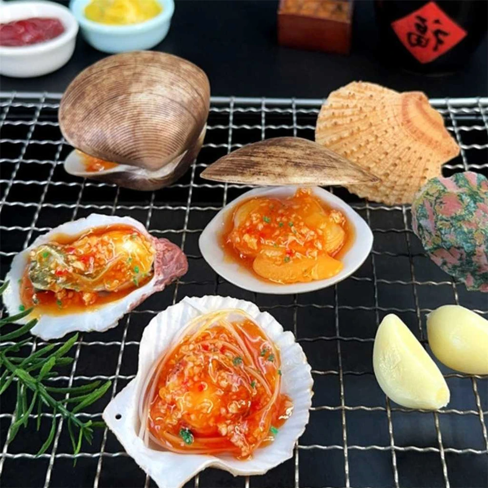 

artificial food fake Seafood Model cabinet Eatery dining room hall hotel restaurant decoration simulation Oyster Fans Scallop