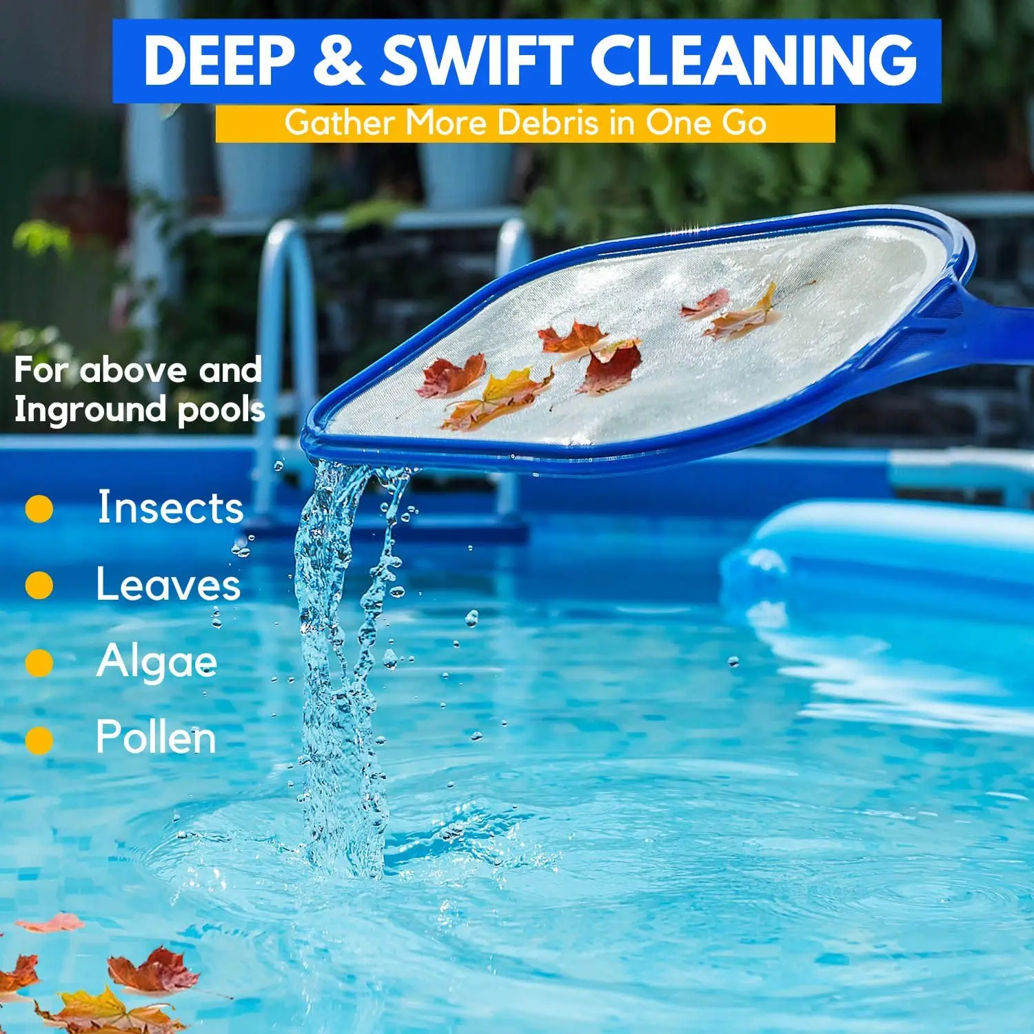Professional Swimming Pool Cleaning Nets Leaf Rake With Deep Bag Spa Rubbish Skimmer Pool Net Accessories Perfect Maintaining