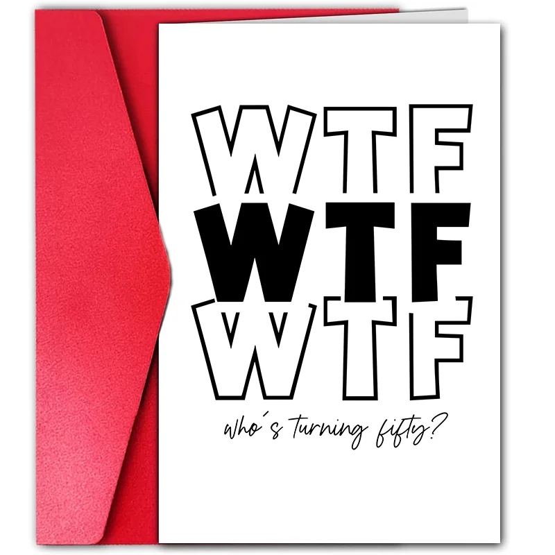 1pc, Funny 50th Birthday Card, 50th Birthday Card, Half A Hundred Card.