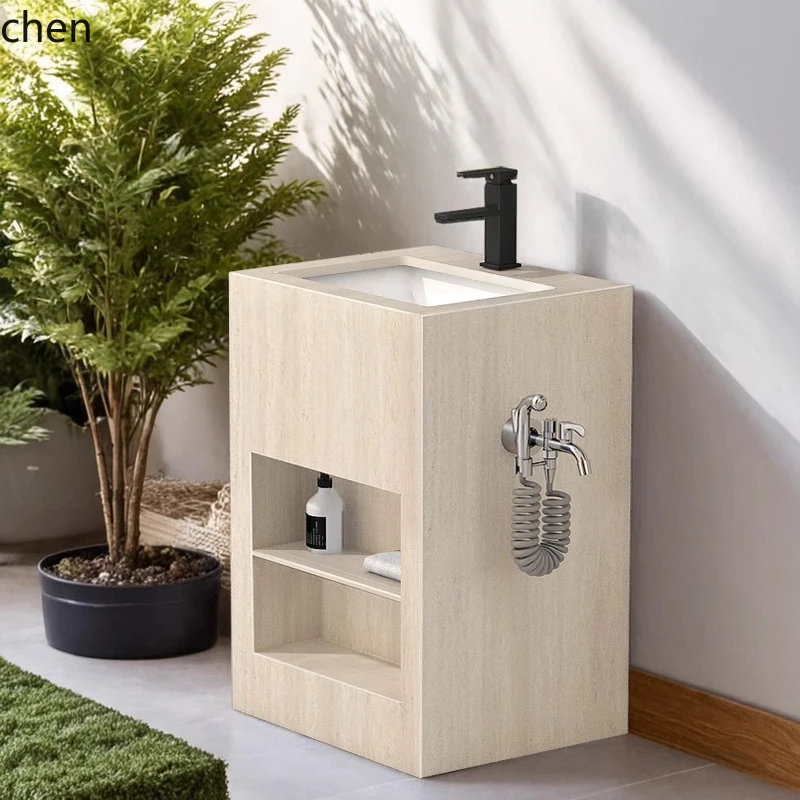 

ZMLrock slab column outdoor balcony wash basin integrated open-air wash basin courtyard waterproof