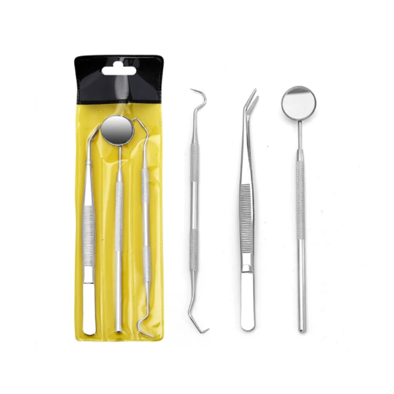 3pcs/kit Stainless Steel Dentist Clean Tools Dental Mirror Double Probe Tooth Cleaner Dental Tool Products Oral Care Kit Supply