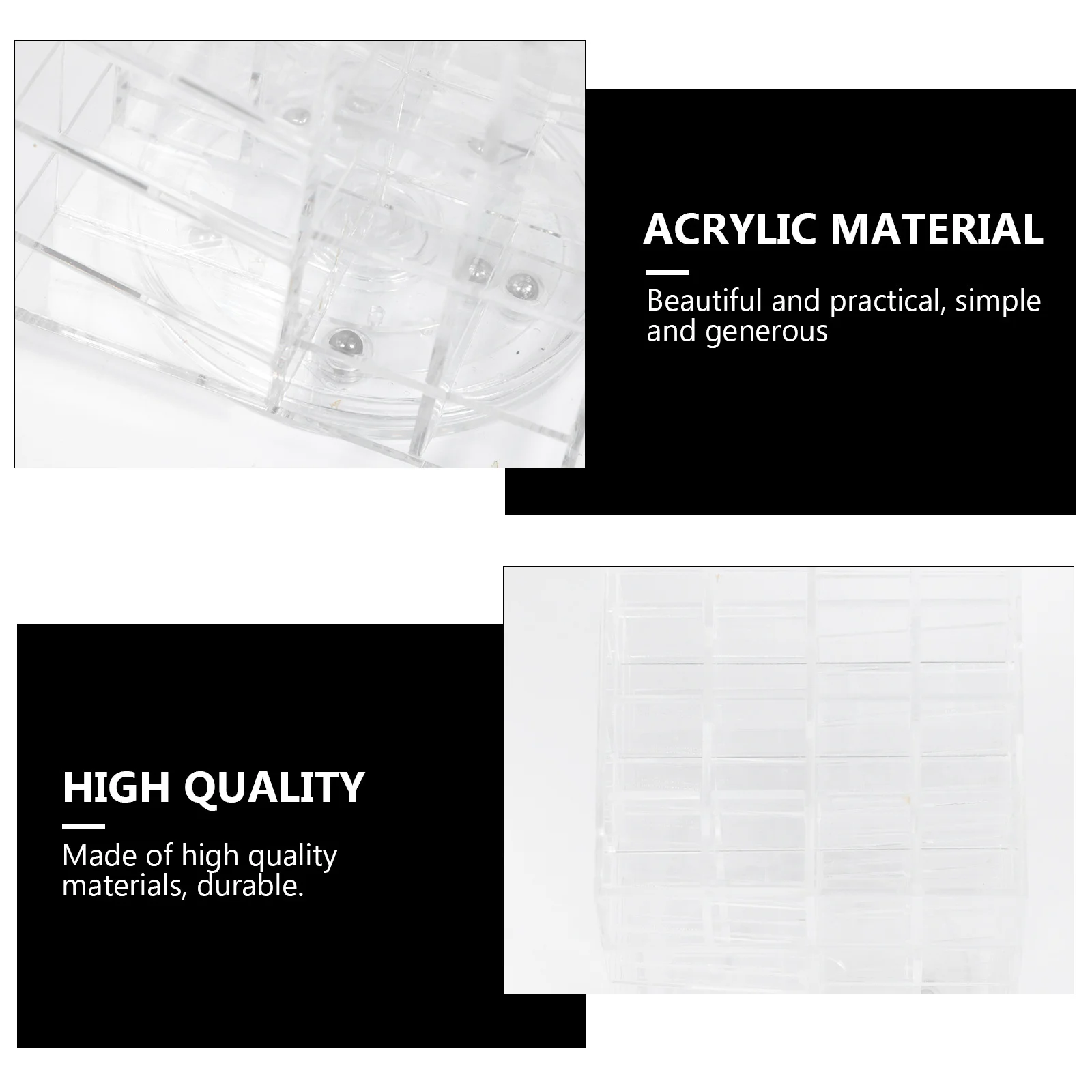 

Premium Acrylic 64-Slot Rotatable Lipstick Rack Simple Design for Dressing Table Space-Saving and Practical Lipstick Rack