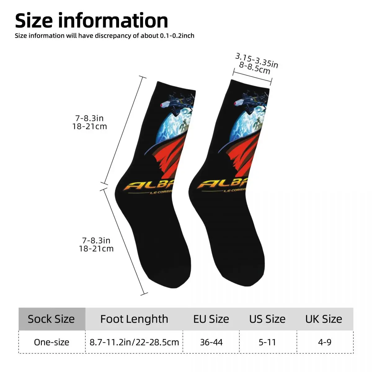 Space Pirate Captain Harlock Albator Men and Women printing Socks,lovely Applicable throughout the year Dressing Gift