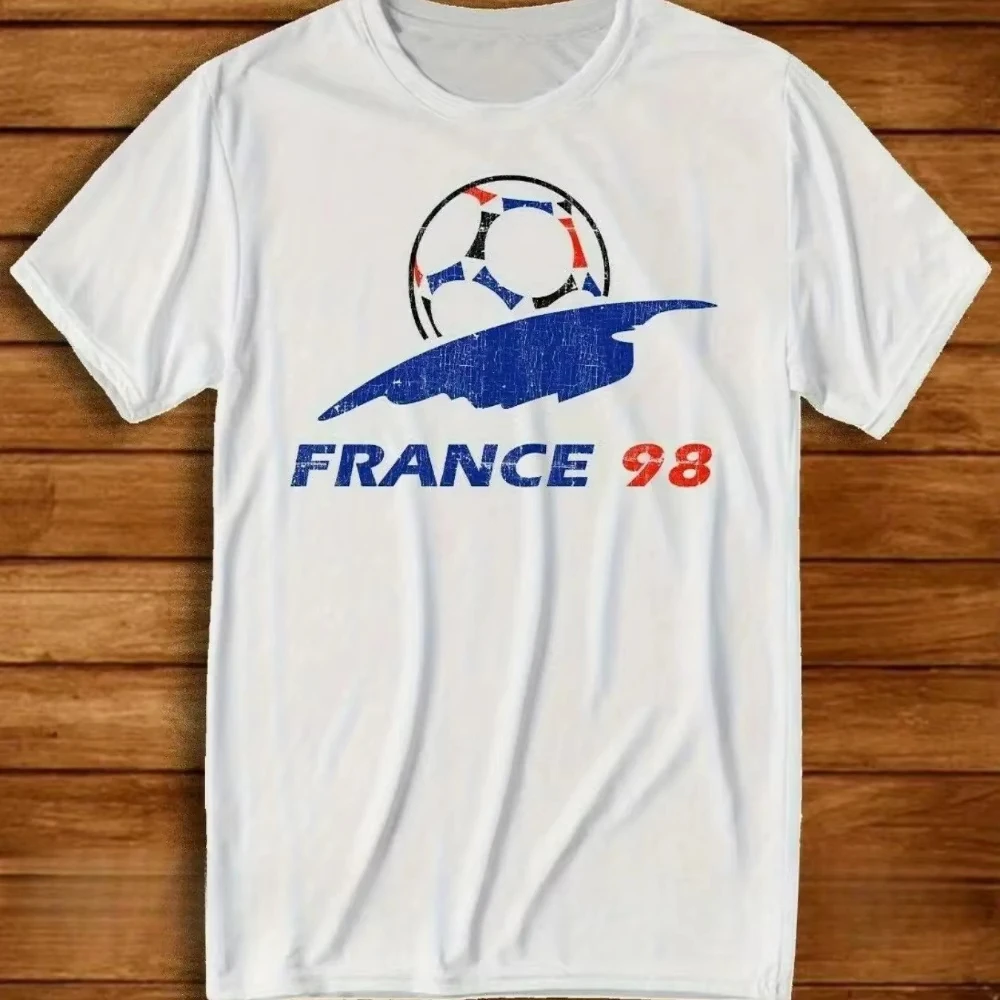 Camiseta de Verano 2026, Estilo Francés 1998, de Alta Calidad, Cómoda y Transpirable, con Cuello Redondo y Estampado para Hombre