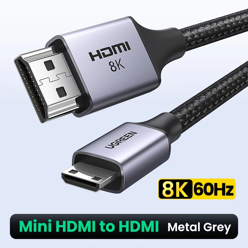 UGREEN Mini HDMI-Compatible to HD Cable 8K/60Hz for Raspberry Pi Zero Graphics Video Card Camera Camcorder 8K Mini HD 2.1 Cable