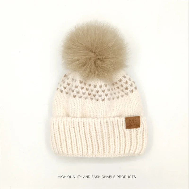 Kids Warm Autumn Winter Knited Hat 45-53cm Girls Thick Soft Windproof Thicken Cap Boys Cable Beanie Children Cold Proof Caps
