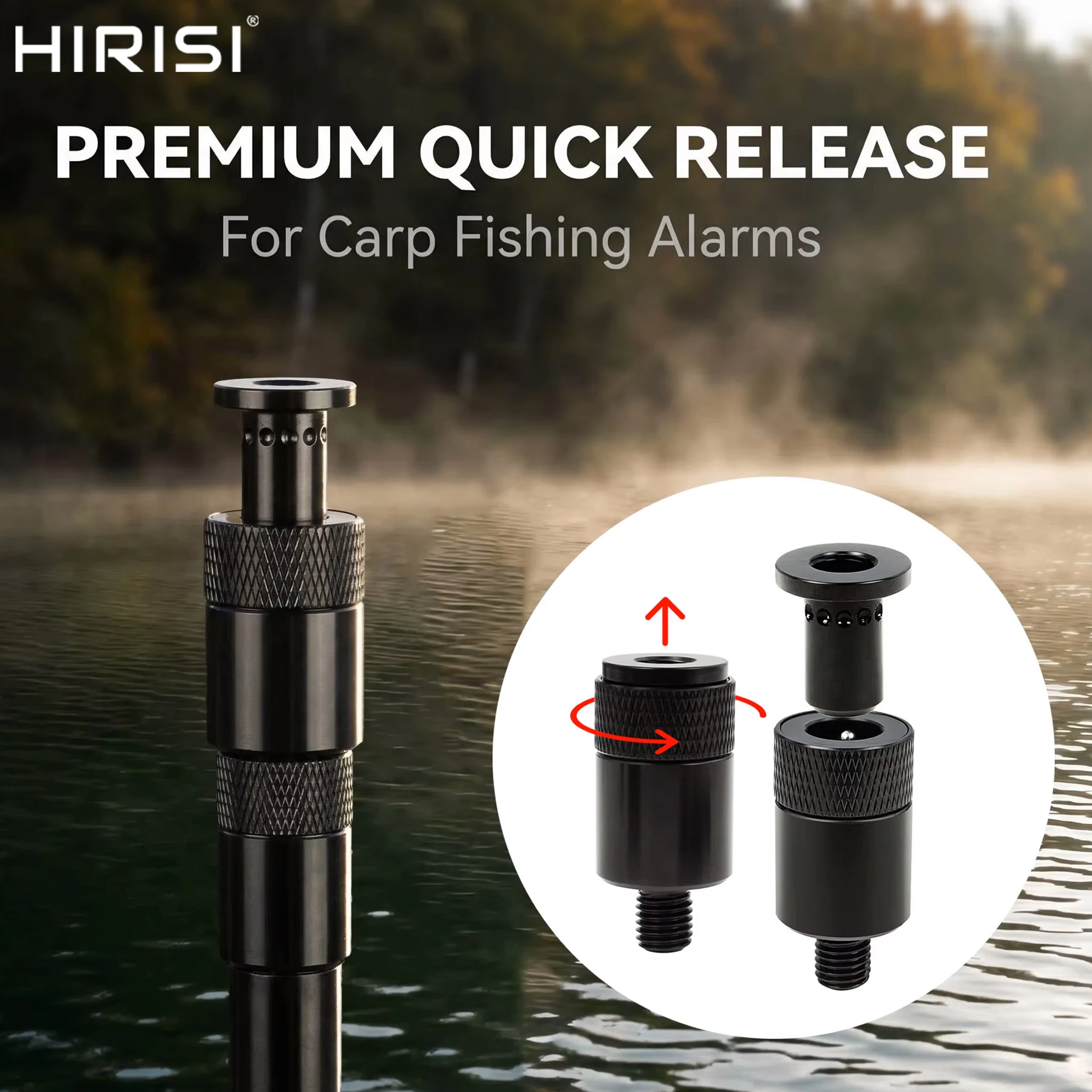 Conector Rápido de Alumínio Hirisi 2/4 Peças Universal para Vara de Pesca, Suporte de Vara e Alarmes de Picada - Acessórios de Pesca