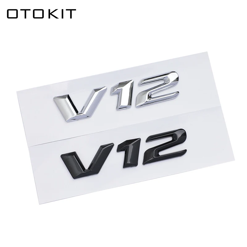 OTOKIT-insignia de guardabarros de coche con letras cromadas ABS 3D, pegatina V12, emblema, logotipo para Mercedes Maybach S600, W222, S500, W140,