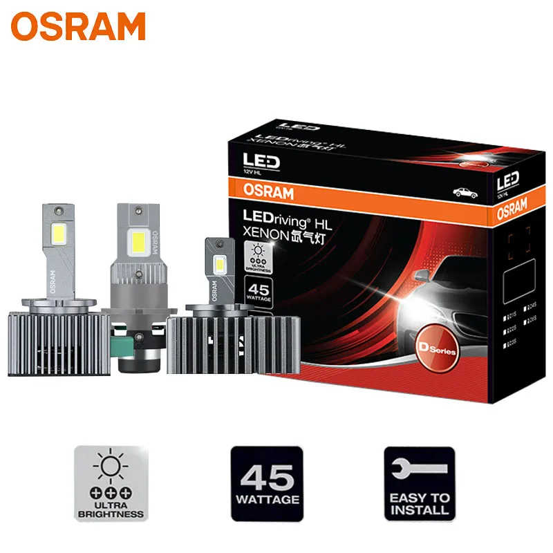 OSRAM Genuine LEDriving XENON D1S D2S D3S D4S D5S 12V 24V 45W 6000K Pure White Canbus 1:1 HID Xenon Car Headlight Bulbs ,1 Pair