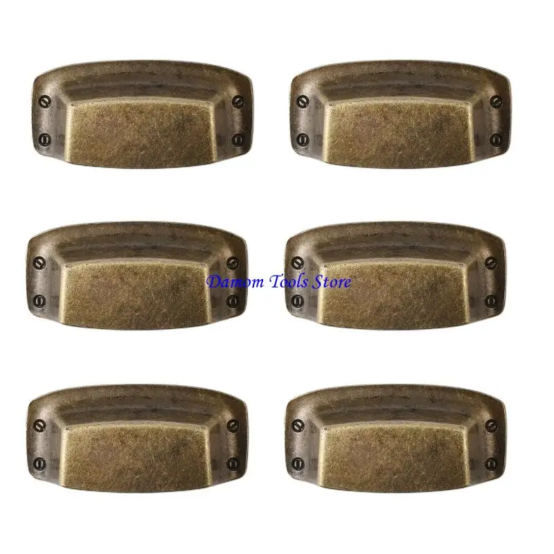 57BE Metal mixture curvilinear Handles Antique Look for Cabinet entrances Simple Grip