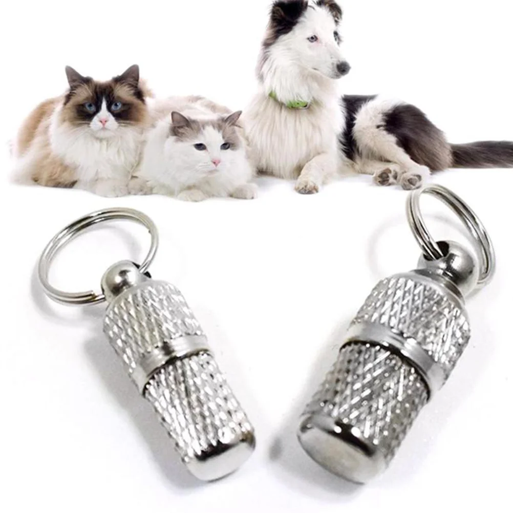 6 Pc Pet Contact Information Tag ID Tube Lightweight Dog Barrel Cat Owner Identification