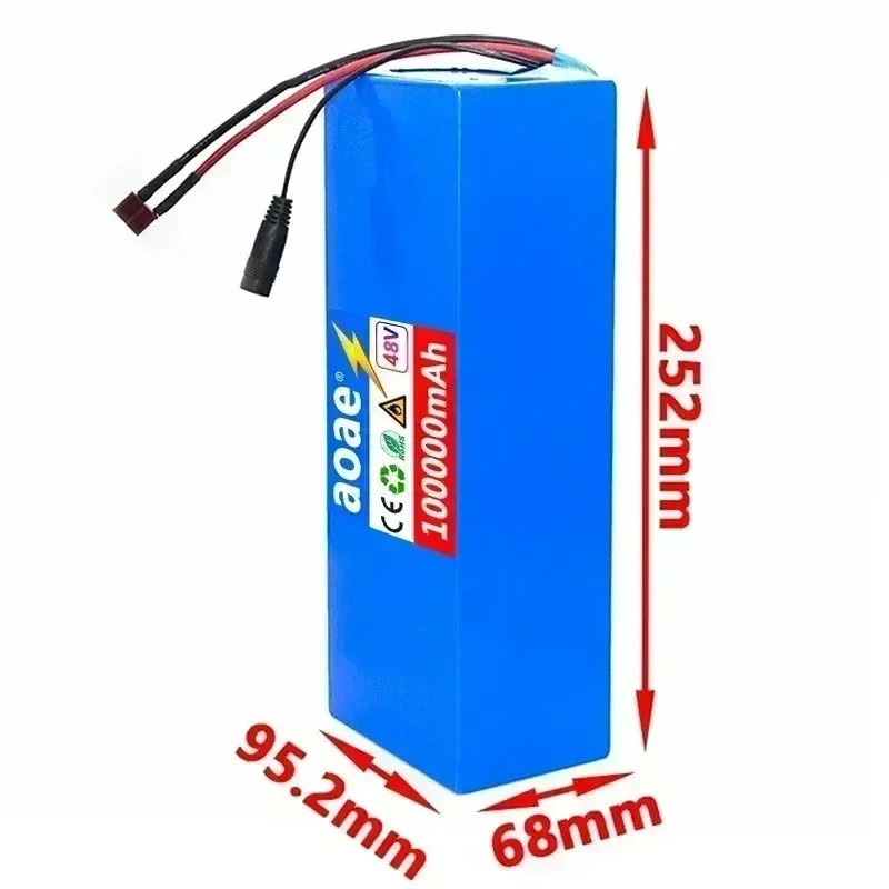 13S5P 48V 100000mAh Electric Vehicle Lithium 48V 13S5P Battery Pack Is Suitable for Electric Scooter Mountain Bike 250-1000w