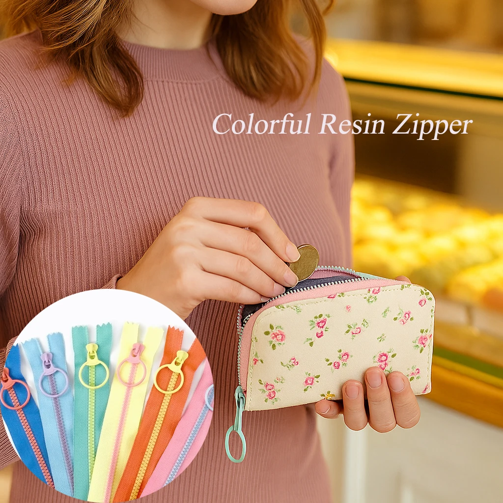 

5/10Pcs 3# 15-40cm Colorful Resin Zipper Close-End Zippers Pen Case Wallet Seal Zip Clothing Decor Zips DIY Sewing Accessories