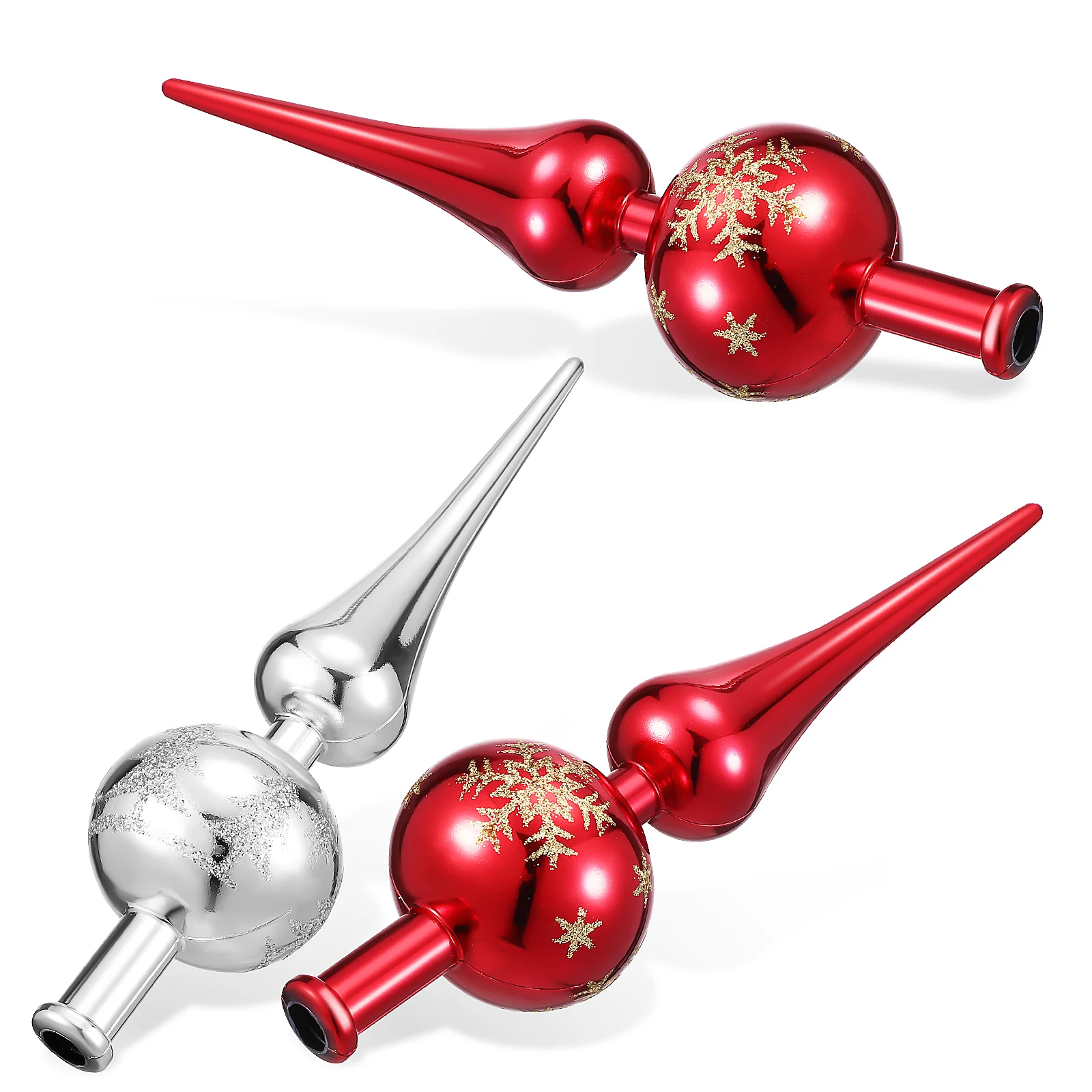 

3Pcs Xmas Tree Toppers Vintage Finials Ornaments Multi Color Plastic Christmas Decorations Indoor Holiday Decor