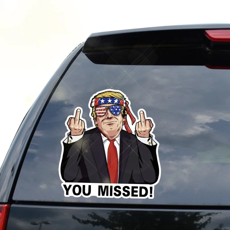 Funny Trump-Inspired Sticker, Sunproof & Waterproof, Without Residue Patriotic American Celebrity Sticker for Laptops, Car Decal