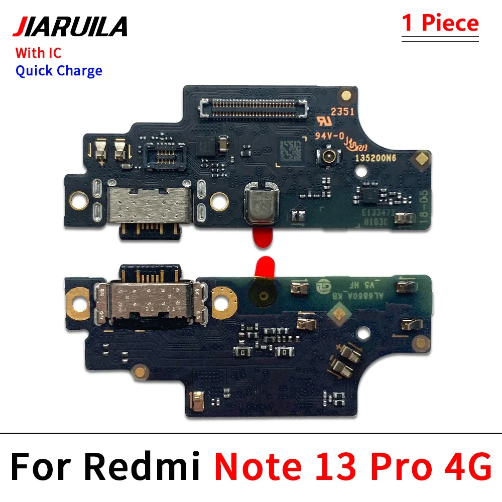 USB Port Charger Dock Plug Connector Charging Board FLex Cable Mic Microphone Board For Xiaomi Redmi Note 13 Pro 4G 5G Plus