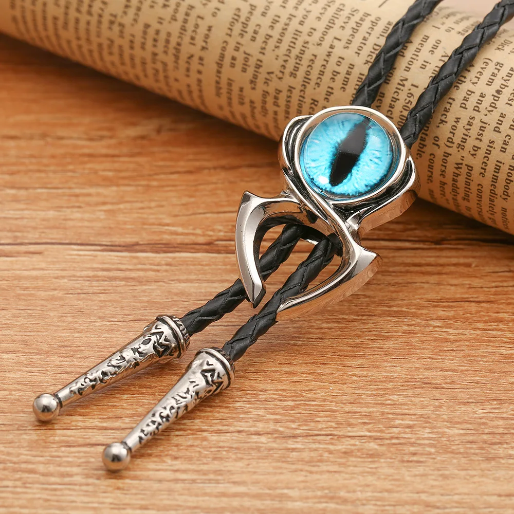New Fashion Men's Artificial Leather Alloy Devil's Eye Collar Rope, Polo Tie