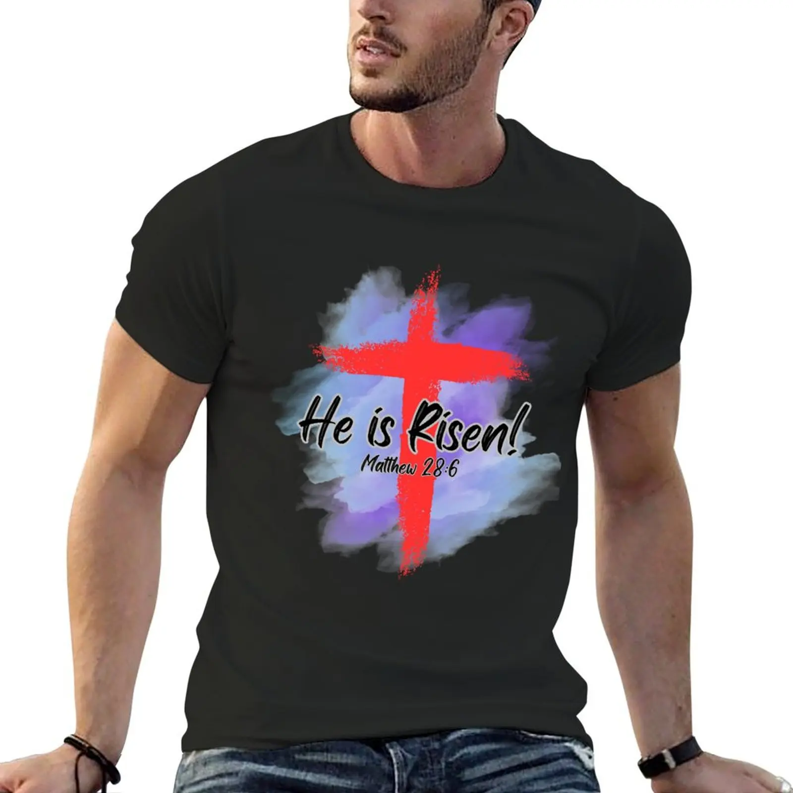 

He is Risen! Easter Sunday, T-Shirt designer shirts vintage clothes new edition cotton graphic tees mens t shirts top quality
