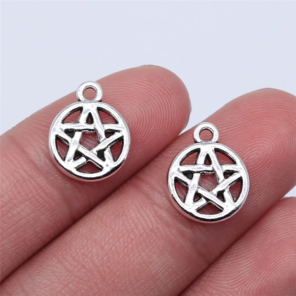 WYSIWYG 20pcs 16x12mm Antique Silver Color Pentacle Star Charms Pendant For Jewelry Making DIY Jewelry Findings