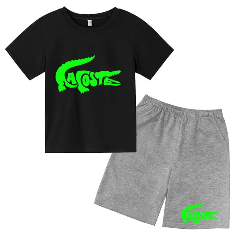 

Kids Summer Leisure Knight Print 2pcs Breathable T-shirts+Pants Suits 2-13Years Boys Girls Fashion Outfits Children Clothes Sets