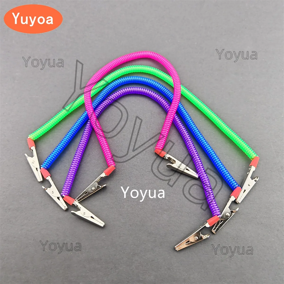 

40pcs Dental Bib Clips Flexible Chain Napkin Holder Spring Rope, Dentistry Supplies