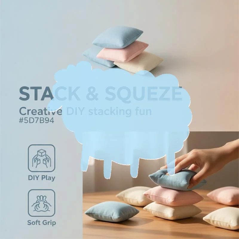 Stress Relieving Simulation Square Pillow Slow Rebound Soft Decompress Toy Portable for Car Office Nap Kids Fidget Play Gift