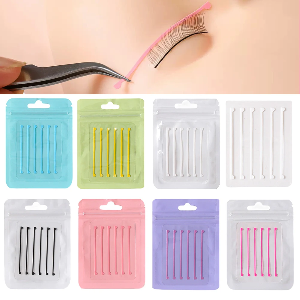 6 Pcs Lash Lift Ribbon, Eyelash Lift Rods Covers Silicone Pads Curlers, Soft Stripes Easy to Apply Lash Lift Solution