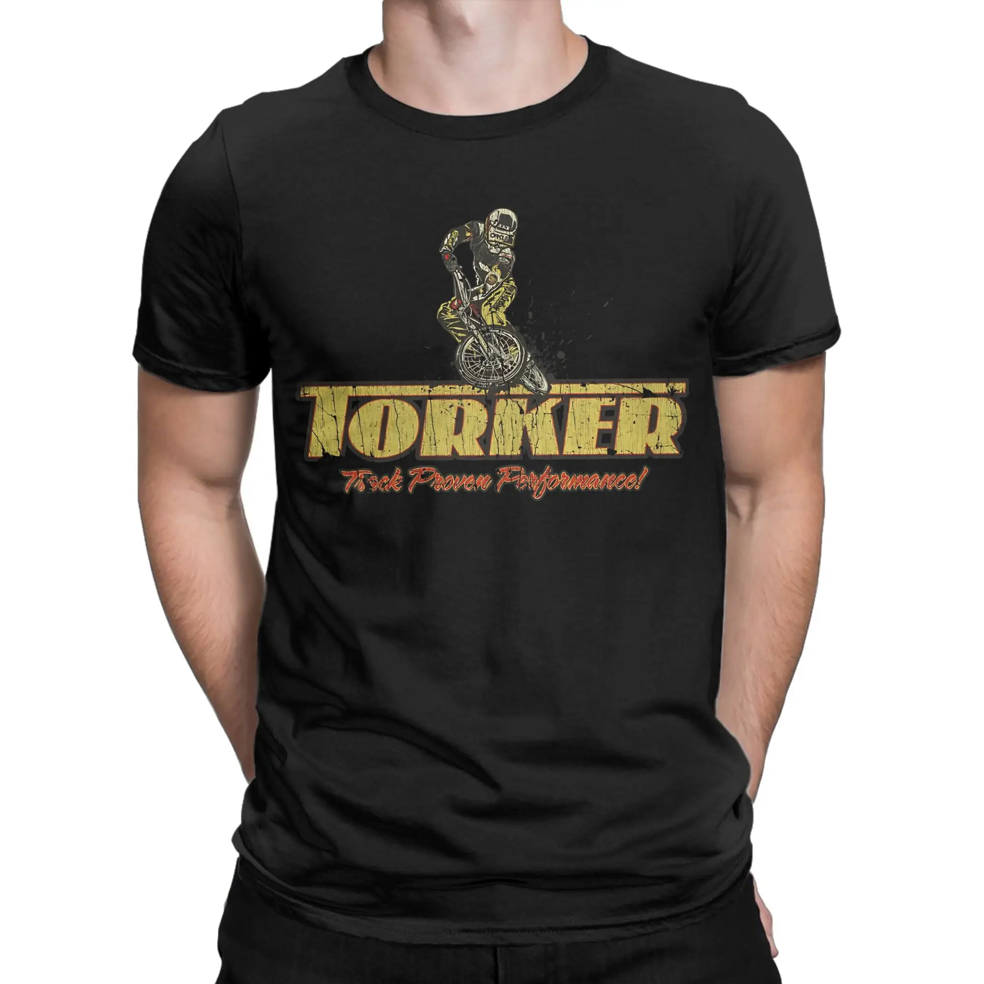 Camiseta de algodón 100% para hombre, camisetas clásicas de BMX Racing Torker, novedad
