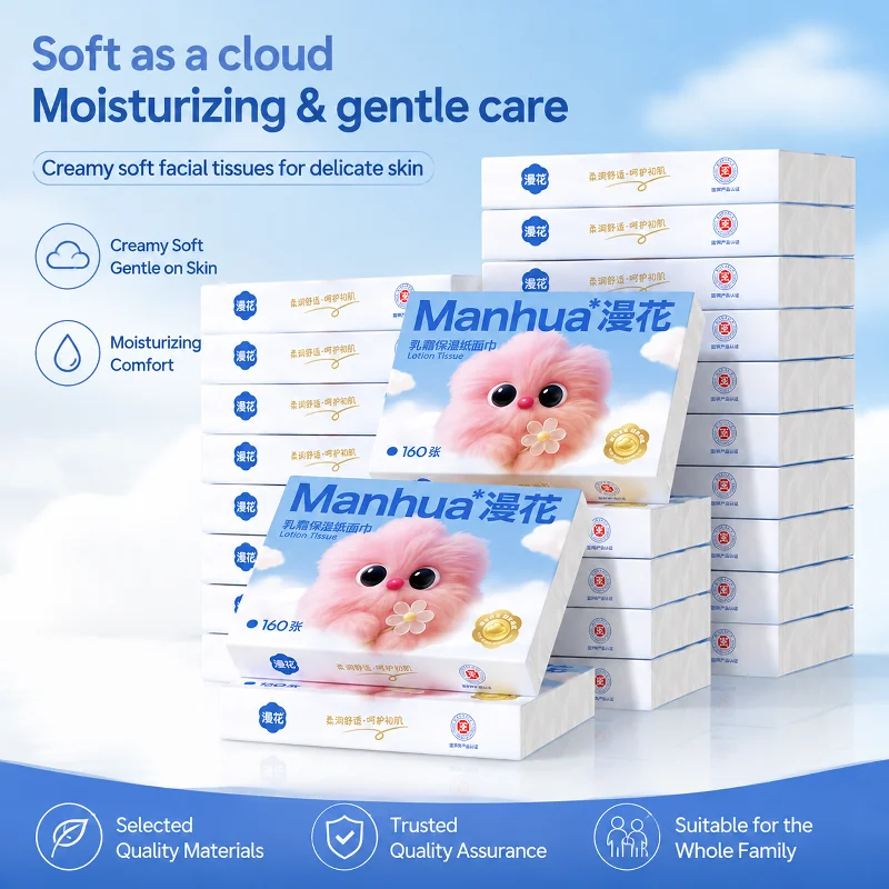 Travel‑Size Baby Lotion Moisturizing Tissues 40Draws Portable Cloud‑Soft Pocket Tissue for Baby Sensitive Skin Nose Care view 3