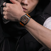 NAVIFORCE Date Display Male Wrist Watch Creative Barrel-Shaped Dial Men Watches Fumed Silica Strap Waterproof Quartz Chronograph