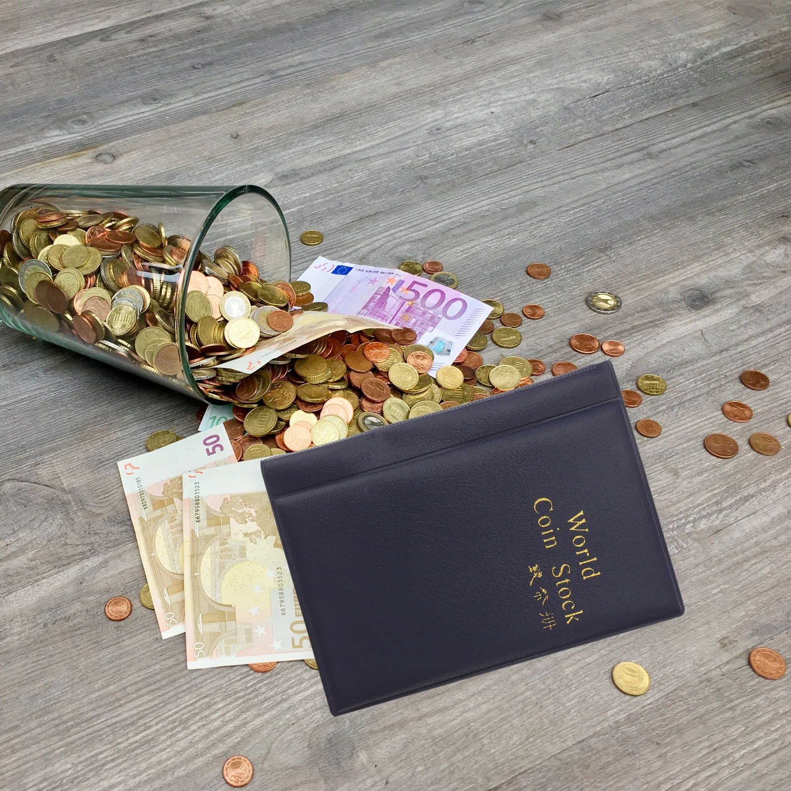 

120 карманный альбом для сбора монет, портативный синий чехол из искусственной кожи, книга для сбора монет, небольшой размер, держатель для коллекционеров