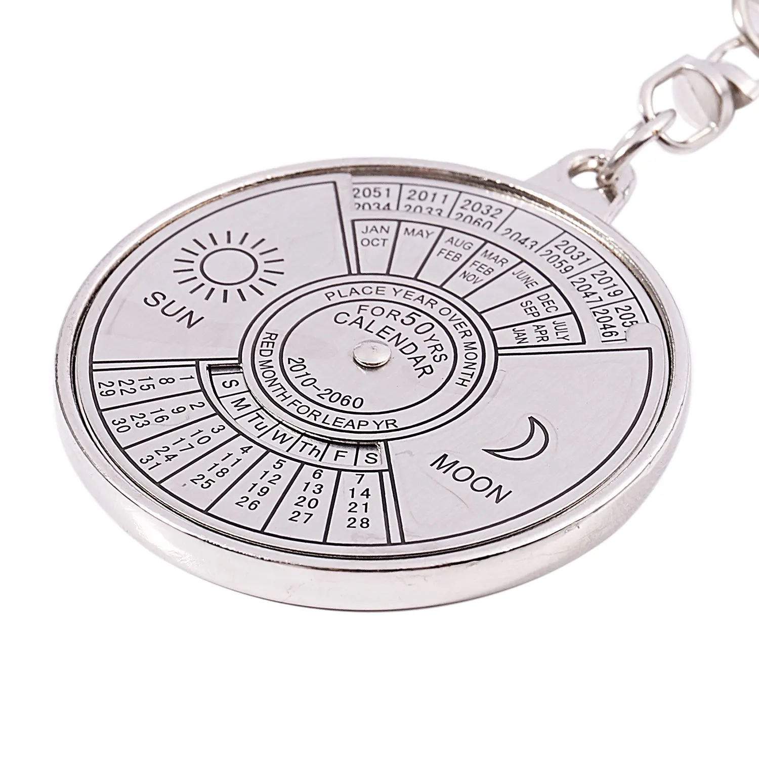 

A29R Perpetual Calendar Keyring Keychain Unique Metal Key Chain Ring 50 Years New Hot