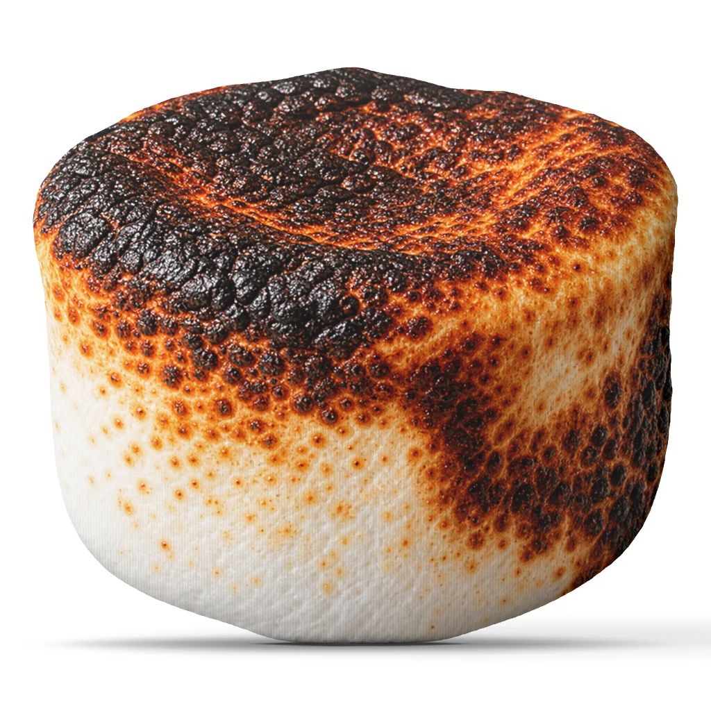 Toasted Marshmallow Shaped Plush Pillow Campfire Treat Cushion Irregular Stuffed Throw Pillow Home Decor for Sofa Bed Gift