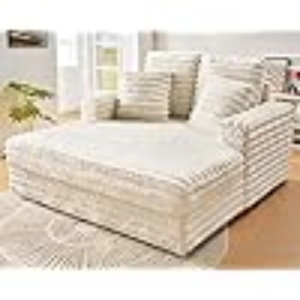 

Upholstered Sofa Bed with Throw Pillows and Armrests, Sleeper Chair- Plush Chair Bed for Living Room, Living Room Sofas