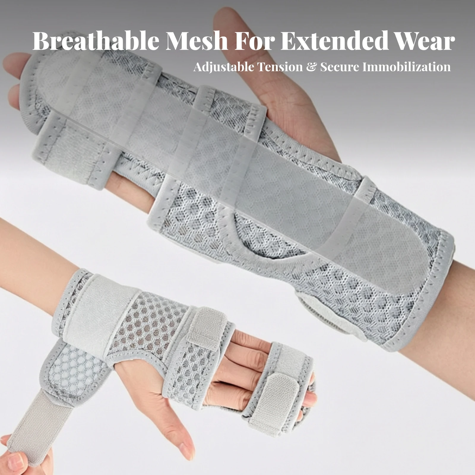 Hand and Wrist Support Brace Lightweight Wrist Brace with Aluminum Plate Supportive Secure for Adults, Daily Use, Recovery