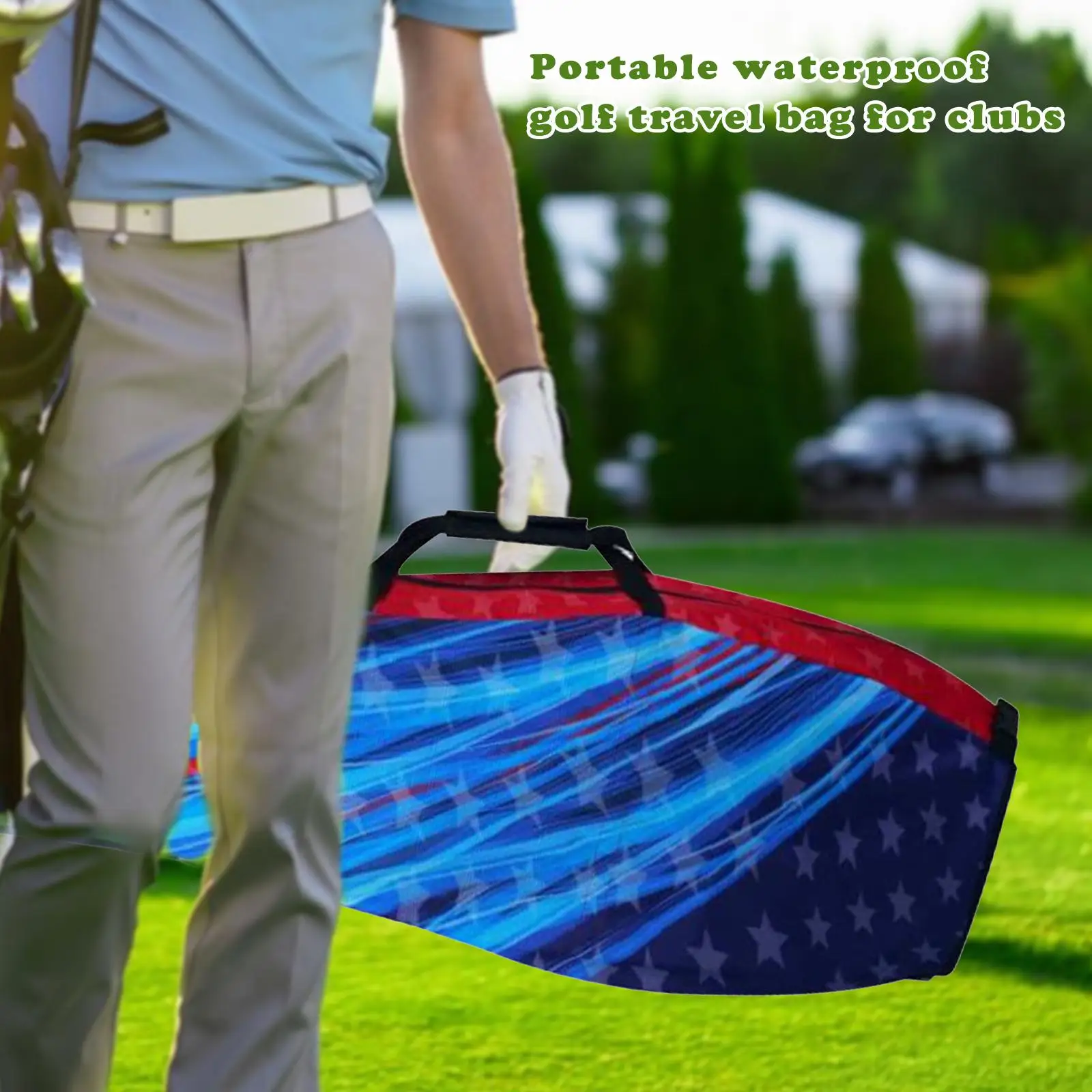 

Waterproof Golf Travel Cover 1200D Oxford Golf Bag Airline Pouch Caddy Bag with Handle for Golf Travel