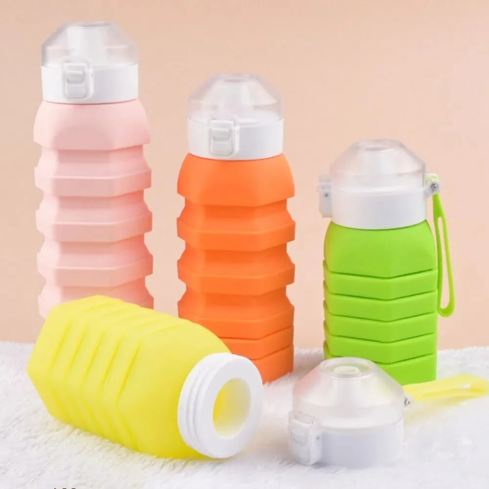 

Large-capacity Outdoor Sports Water Bottle Retractable 350-650ML Collapsible Sport Bottle Creative Reuseable