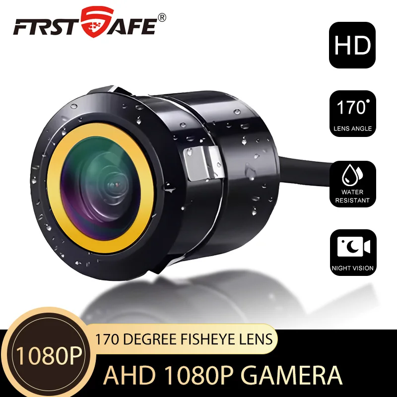 AHD 1920x1080P Fisheye Lens 18.5mm Drill Hole Camera IP67 Waterproof Full Night Vision Flush Mount Vehicle Rear View Reversing