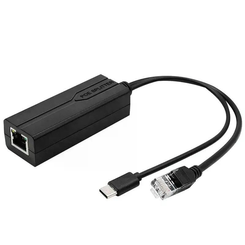 

One-pack 48V to 5V Micro USB and Type-C POE Splitter; Perfect for Huawei Hikvision Gigabit 100/1000Mbps POE Camera Injector