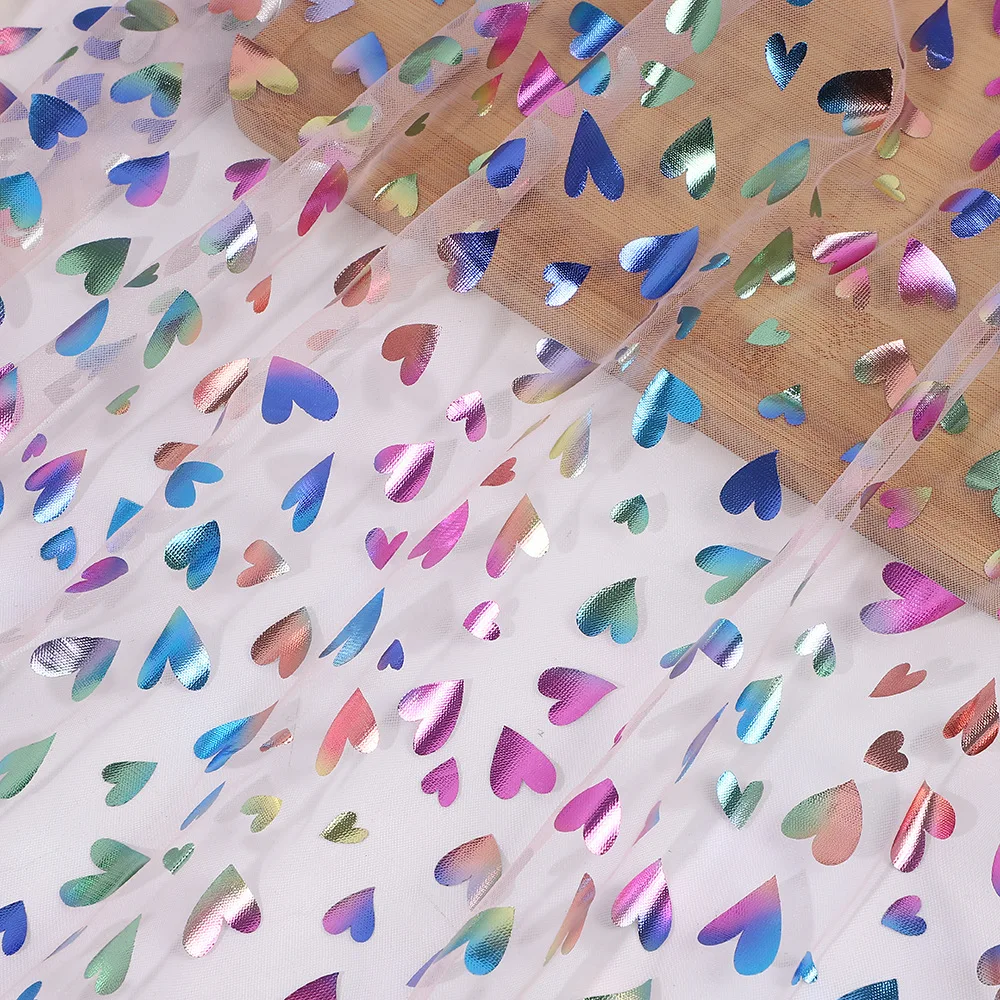 

Мечтательный сетчатый узор в форме сердца, женская одежда, детская одежда, кукольное платье, декоративная ткань «сделай сам»