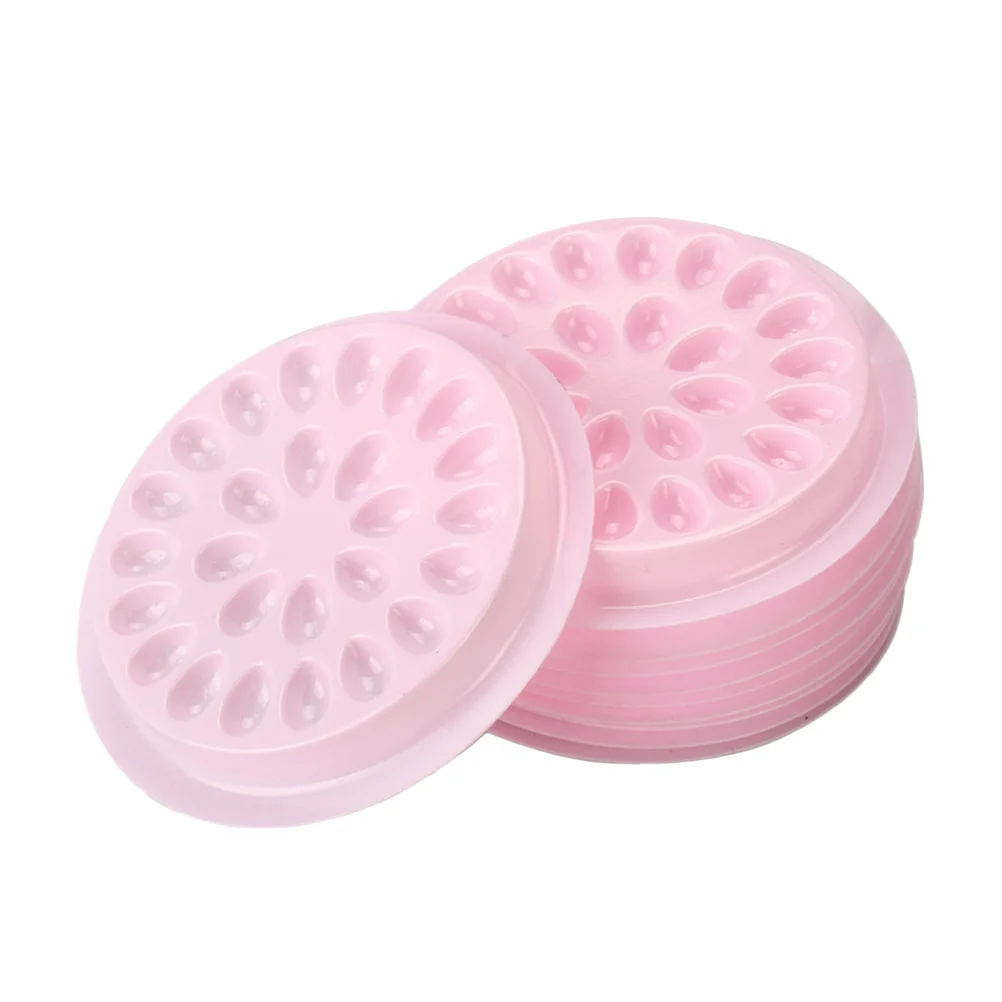 

10Pcs Eyelash Glue Pallet Transparent Adhesive Extension Tray Easy Paste Glue Holder for Reusable Eyelash Grafting
