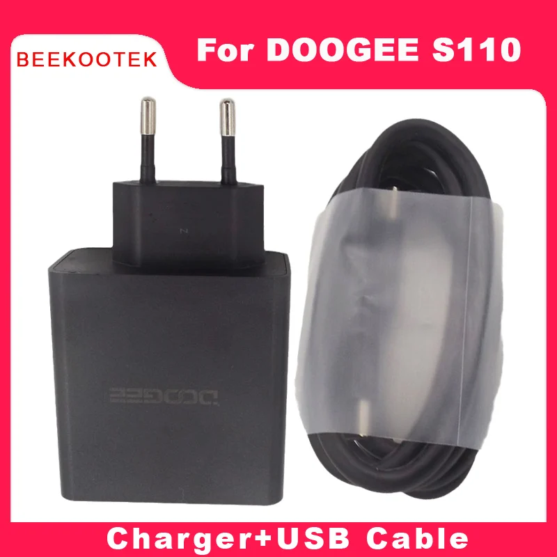 New Original DOOGEE S110 Charger Official Quick Charging Adapter TPYE-C USB Cable Data Line Charger For DOOGEE S110 Smart Phone