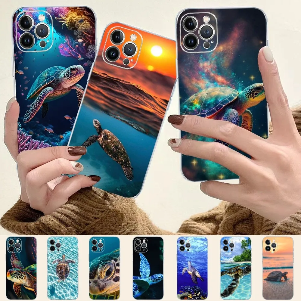 Ocean Sea Turtle Phone Case for iPhone 15 8 7 6 6S Plus X SE 2020 XR XS 14 11 12 13 Mini Pro Max Mobile Case